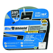 BluShield 1/4" x 25 Polyester Braided Rubber Pressure Washer Hose, 3100 Psi, Handle 250 F Hot Water, Heavy Duty, 35% Lighter, Flexible 1/4" x 25 M22 Non Marking
