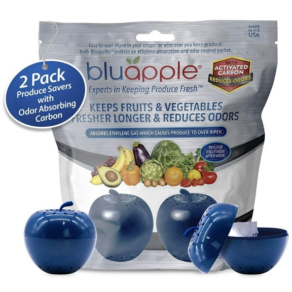 Bluapple Produce Saver Refrigerator Accessories Blue Reusable Activated Carbon