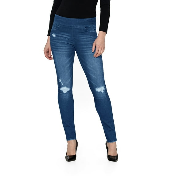Bluberry Women's Slim Leg Victoria Medium Wash Indigo Denim Size 22W