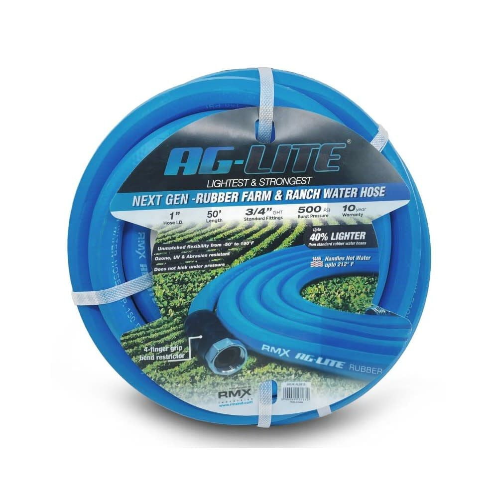 Blubird Ag-Lite 1 Inch X 50 Ft. Heavy-Duty Rubber Water Hose