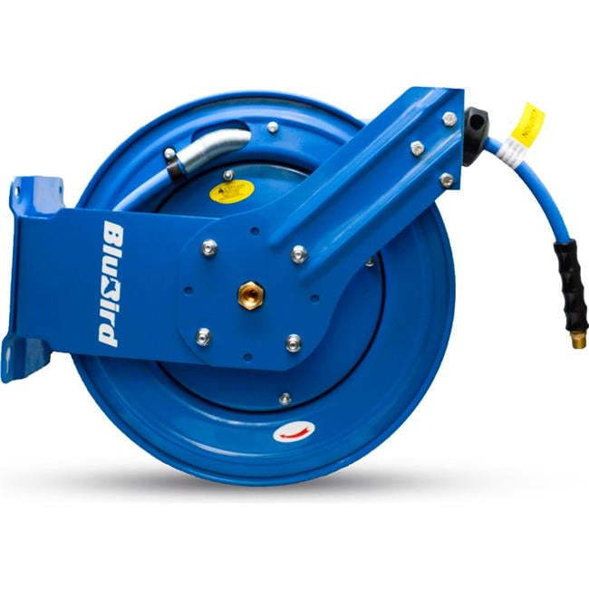 Blubird Industries B3178869 Dual Arm Spring Return Air Hose Reel 300 PSI - 0.5 in. x 100 ft. - Blue