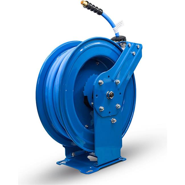 Blubird Industries B3178714 Dual Arm Spring Return Air Hose Reel 300 PSI - 0.5 in. x 50 ft. - Blue