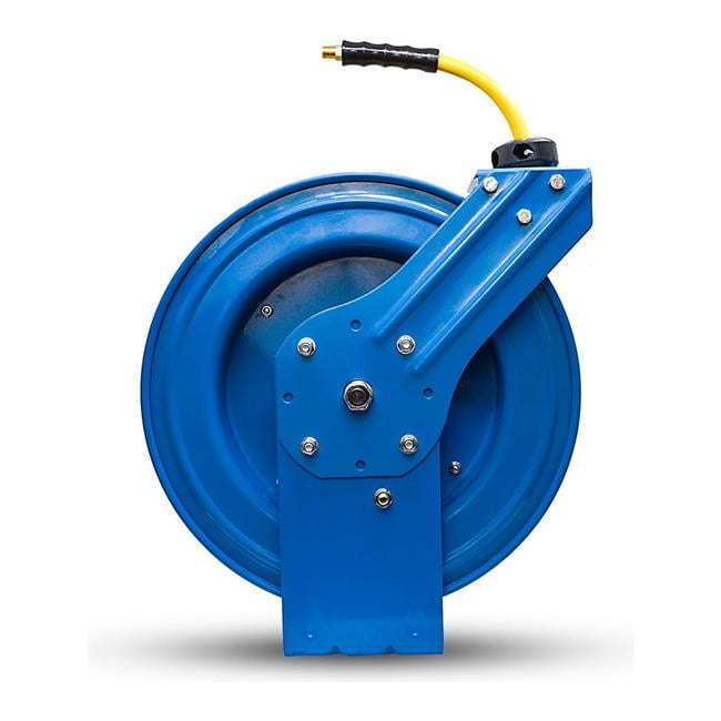 Blubird Industries B3178865 Heavy Duty Single Arm Spring Return Air Hose Reel 300 PSI - 0.37 in. x 50 ft. - Blue