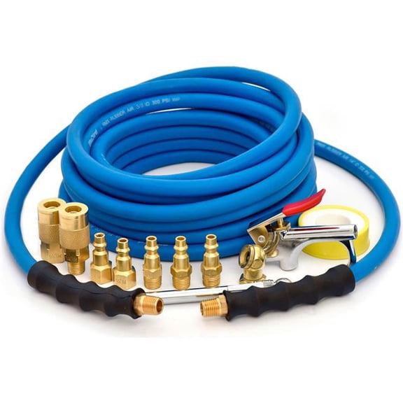 Blubird Industries B3178861 Rubber Air Hose Fleet Edition Tire Inflator Kit - 0.37 in. x 50 ft. - Blue