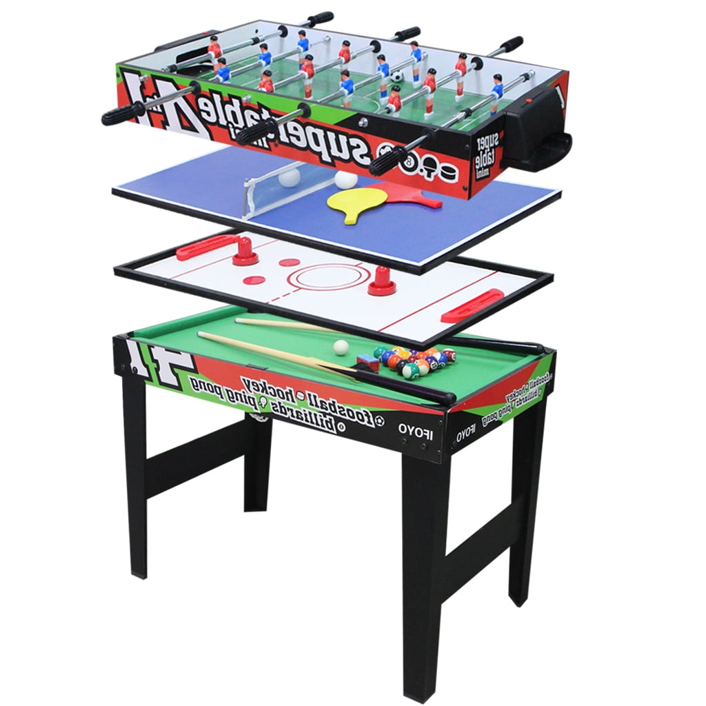 Serenelife 4 in 1 Multi-Function Game Table-Steady Pool, Hockey, Soccer  Foosball