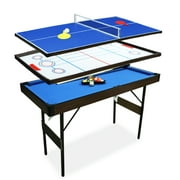 Blublu Park 46Inch 4 in 1 Combo Game Table, Folding Pool Table/Billiard Table, Hockey Table, Table Tennis Table, Shuffleboard Table with All Accessories