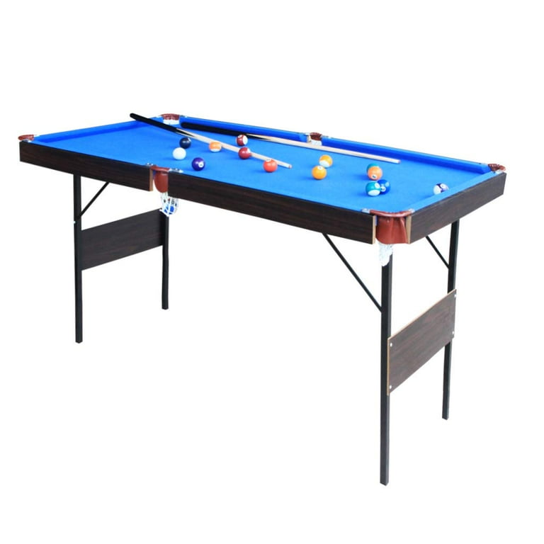 Blublu Park 55 Inch Folding Pool Table for Adults and Kids Steady Modern Space Saving Billiard Table Blue