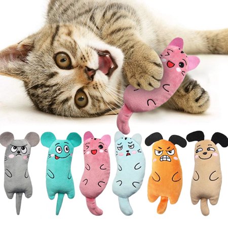 Blublu Park 6Pcs Catnip Cat Toys, Kitten Bite Resistant Interactive Teething Chew Toy, Cartoon Mice