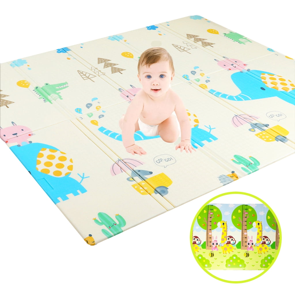 Blublu Park Baby Play Crawling Mat, Foldable Waterproof Foam Reversible