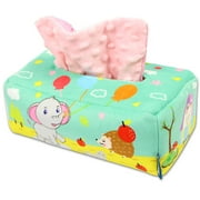 Blublu Park Baby Tissue Box Toys, Soft Stuffed Crinkle Montessori Square Sensory Toys for Toddler Infants Early Educational,Elephant