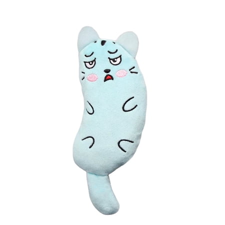 Blublu Park Catnip Plush Toys Teeth Grinding Interactive Mini Toys,1pc Blue