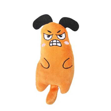 Blublu Park Catnip Plush Toys Teeth Grinding Interactive Mini Toys,1pc Orange