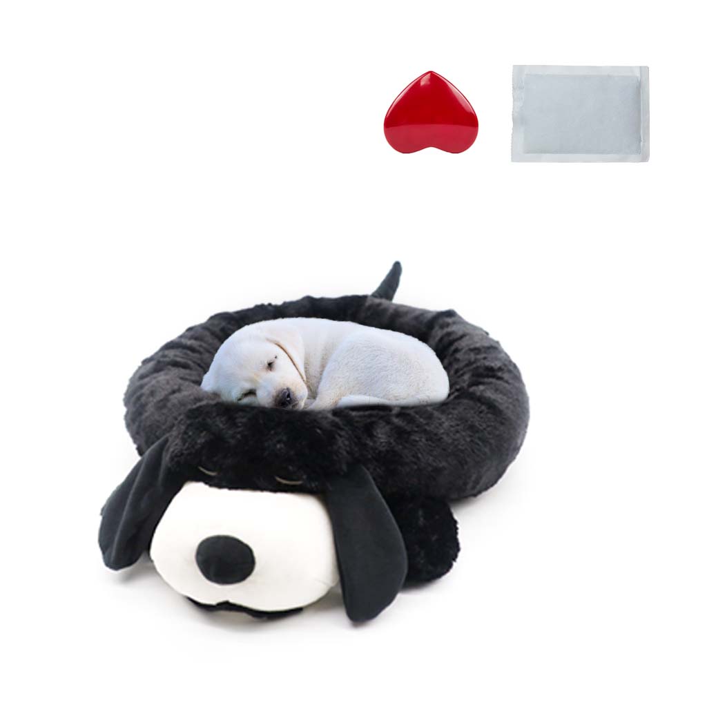 Blublu Park Heartbeat Dog Bed, Plush Bedding for Anxious Dogs, Puppy
