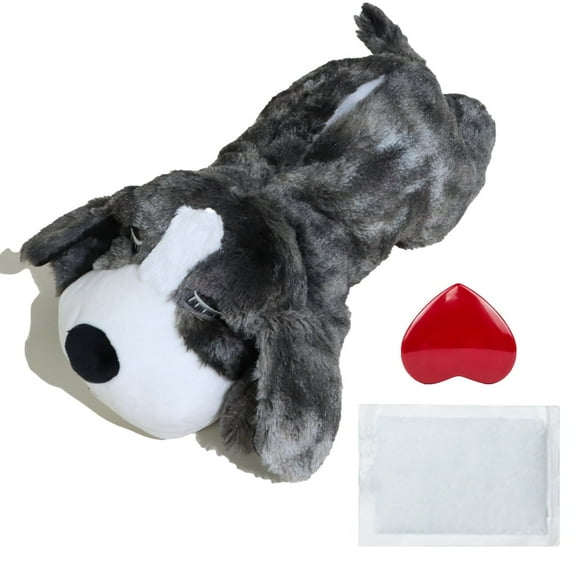Blublu Park Heartbeat Puppy Toy, Pet Essentials Behavioral Aid Puppy Toy and Sleep Aid, Gray