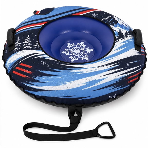 Blublu Park 48" Snow Tube for Sledding, Heavy Duty Canvas Cover, Kids & Adults