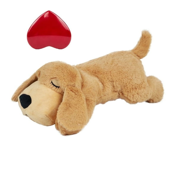 Blublu Park Puppy Heartbeat Toy, Dog Stuffed Animal Sleep Anxiety Relief Calming Aid Comfort Soother Plush Toy for Puppies Dogs Cats
