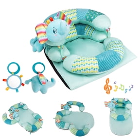 Blublu Park 3-in-1 Non-Slip Baby Playmat for Tummy Time Set with Detachable Support Pillow, Blue