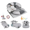thumbnail image 1 of Blublu Park Sit Me Up Floor Seat with Detachable Support Pillow for Infant, 3-in-1 Tummy Time Mat and Baby Lounger to Prevent Reflux, Portable Playmat for Newborn Boys and Girls (Grey), 1 of 8