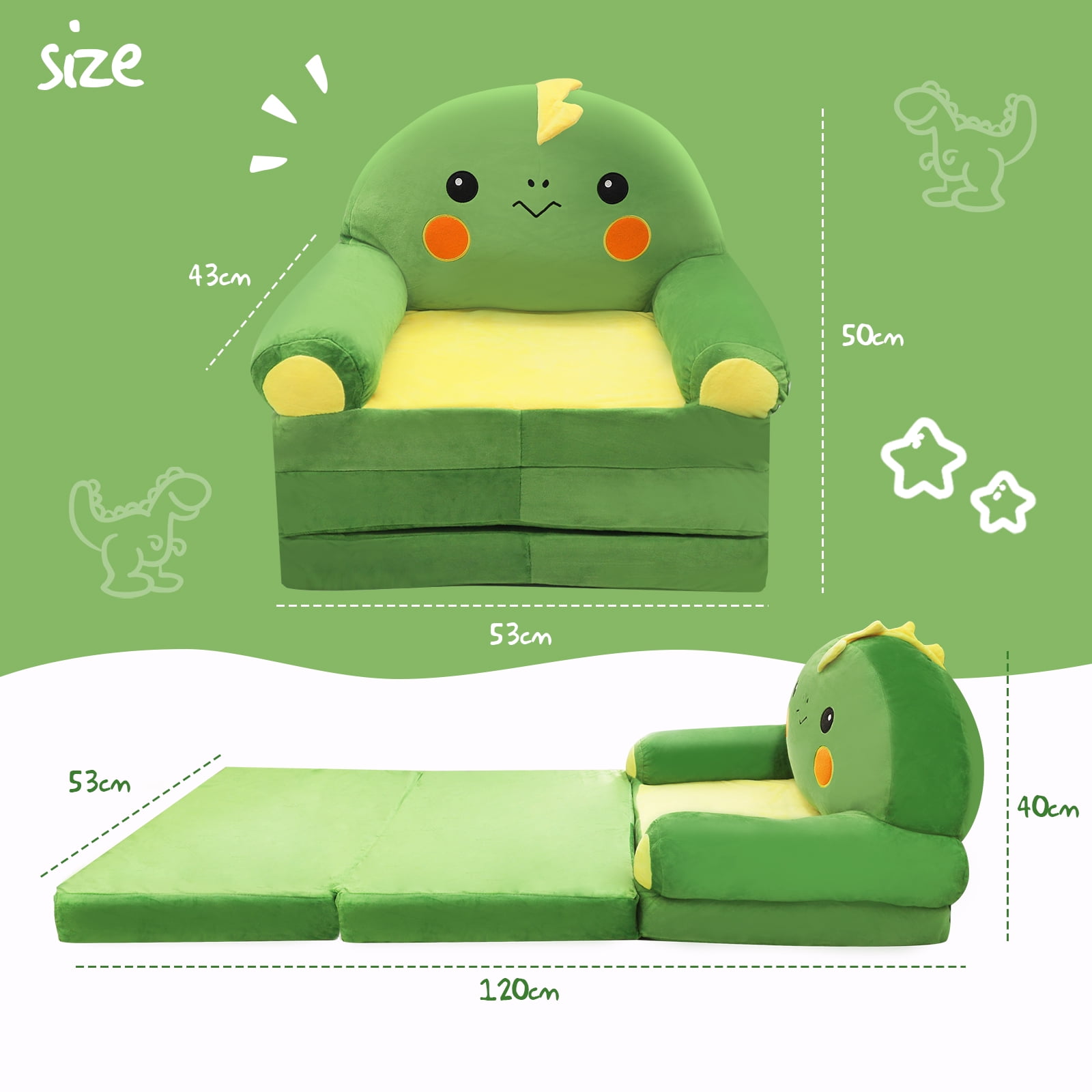 Blublu Park Toddler Chair Baby Sofa, Foldable Children Sofa, Infant