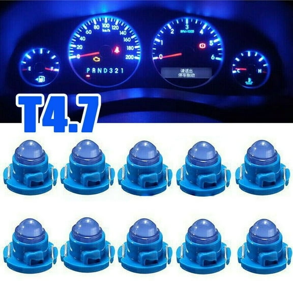 Blue 10 Car T4.7 Wedge LED Bulb Instrument Panel Climate Control Light Dash Lamp