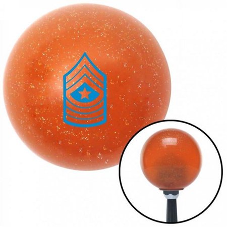 Blue 10 Sergeant Major Orange Metal Flake Shift Knob with M16 x 1.5 Insert Shifter