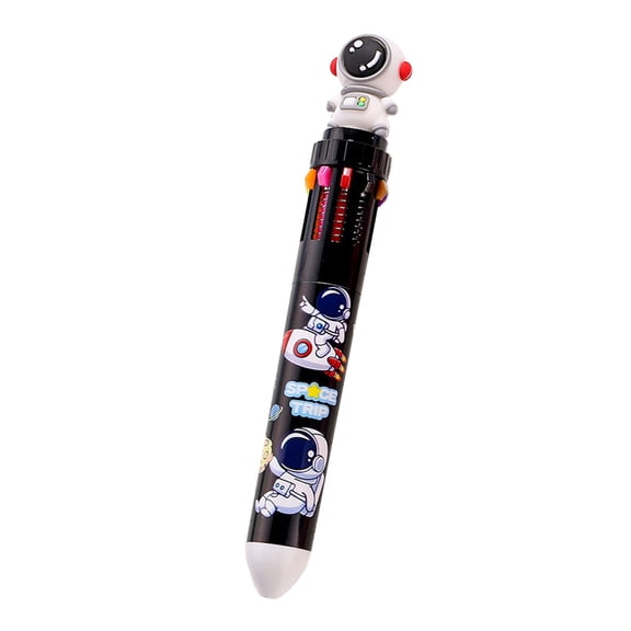 Blue 10-in-1 Rocket Astronaut Retractable Ballpoint Pen with 0.7mm Tip and Clip Design - Fun Novelty Writing Tool