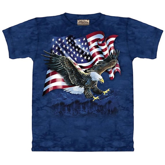 Blue 100% Cotton Eagle Talon Flag Novelty T-Shirt