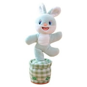 Blue 100%Polyester Dancing And Talking Blue Bunny Plush Toy For Kids Singing Moving Stuffed Rabbit For Toddlers