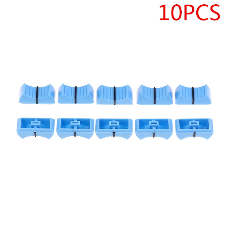 (Blue) 10PCS Color Mixer Fader Cap Straight Slide Potentiometer Fader