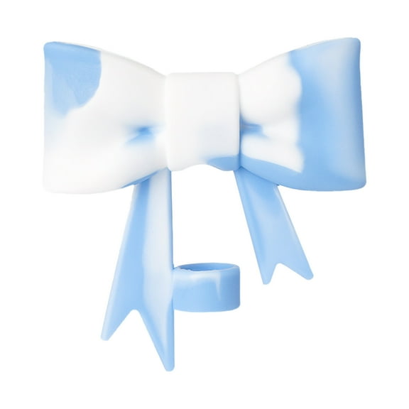 Blue 10Pcs Silicone Bow Straw Covers For 10Mm Straws Decorative Drink Caps Spill Proof Dishwasher Safe Party Travel Home Use 0.1 Lb