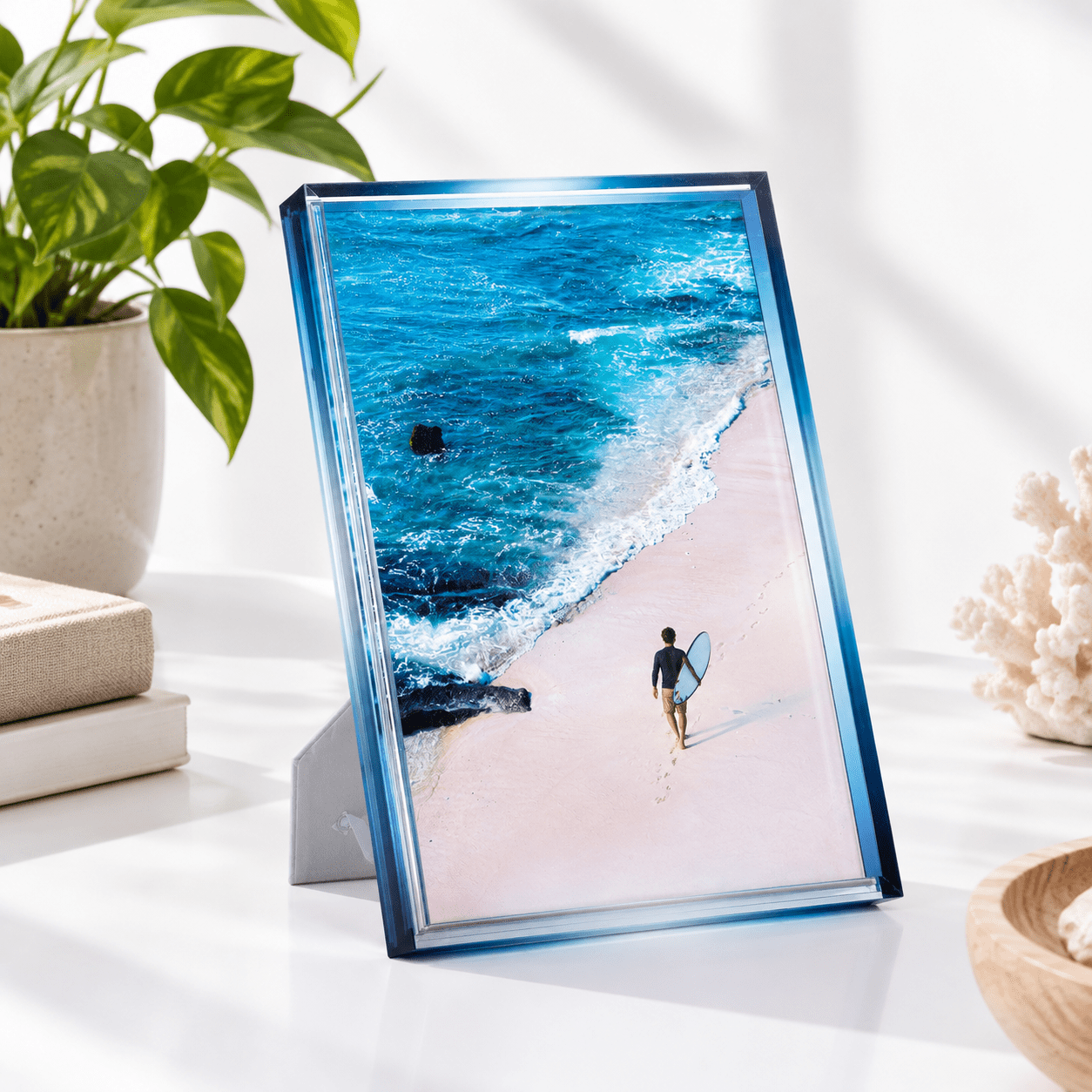 Blue 11×14 Gradient Picture Frame with Tabletop Stand and Wall Mount ...