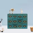 thumbnail image 1 of Blue 12 Drawers Apothecary Cabinet with Handles,Desktop Library Card Catalog Cabinet,Herb Storage Box for Family, Friends, 1 of 23