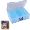 thumbnail image 1 of Blue 14 Compartment Storage Box Small Bead Organizers by Dusknt Plastic Storage Cases Bead Storage Containers Transparent with Hinged Lid Rectangle Craft Supply Case, 1 of 9