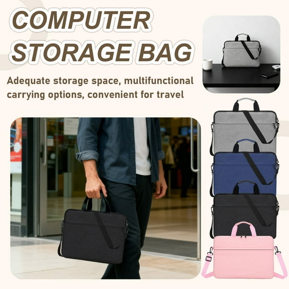 Blue 14-inch Laptop Handle Bag, Slim Notebook Computer Protection Case & Business Briefcase - Lightweight MacBook Sleeve for Travel & Daily Use