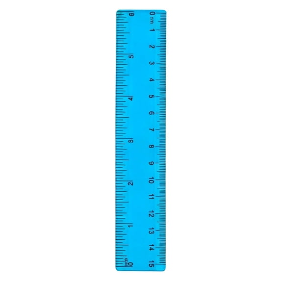 Blue 15cm Plastic Ruler, 15.6x3cm, Centimeter Scale, Lightweight ...