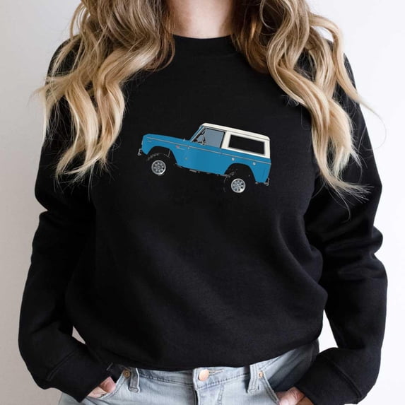 Blue 1969 Classic Bronco Funny Car Graphic SW15946 Unisex Sweatshirt, Up to Size 5XL