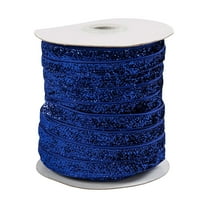 Blue 1Cm Wide Colored Velvet Ribbon, 50 Yards Roll For Christmas Craft, Decorative Gift Wrapping Ribbon