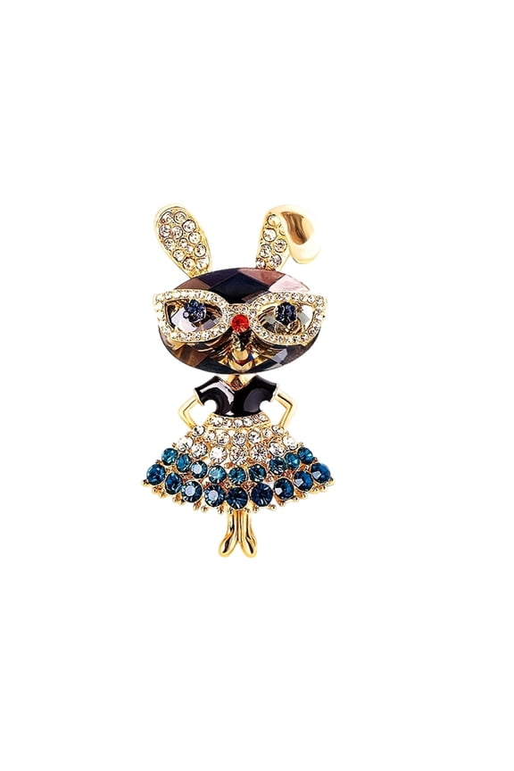 Blue 2.56X1.38X0.79 Inches Easter Bunny Brooch Decorative Pin For Clothing Bags And Hats Stylish Design For Daily Wear And Holiday Outfit