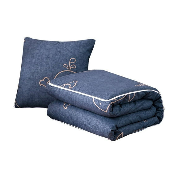 Blue 2 In 1 Pillow Blanket Convertible Cuddle Pillow Shawl Travel Blanket For Sofa Bed Car Nap All Seasons Soft Comfortable Blue 16.16 Oz