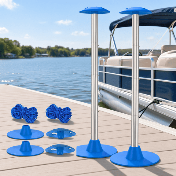 Blue 2 Pack Steel Adjustable Boat Cover Support Pole System 17" to 55"