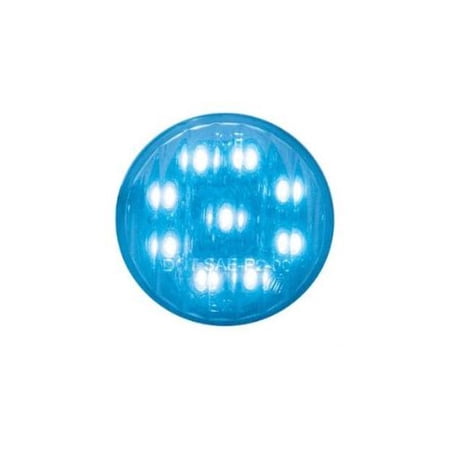 Blue 2" Round 9 LED Accent Marker Clearance Light / Grommet / Wire Plug