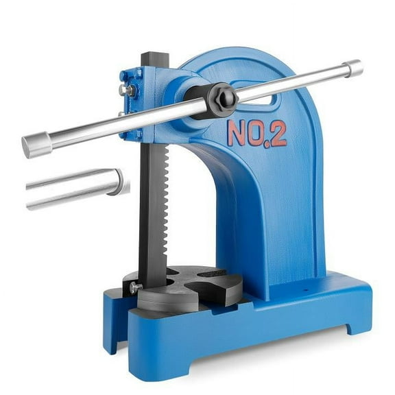 Blue 2 Ton Manual Arbor Press, 57 Lbs Desktop Lever Press, Maximum Height 8.5 Inch Cast Iron Heavy-duty Press for Stamping, Bending