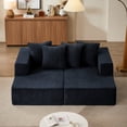 thumbnail image 1 of Blue 2-seat Chenille Sectional | Adaptable to Different Spaces | Gain a Sofa with Enhanced Elegance, 1 of 4