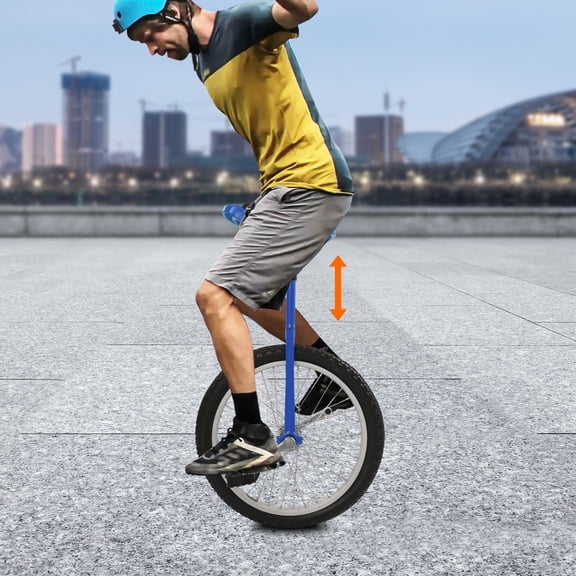 Blue 20-Inch Unicycle, Adjustable Height 30.7-35.4 in, Lightweight & Durable