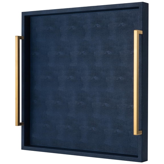 Blue 20" x 20" x 3" Decorative Serving Tray For Living Room Home Decor