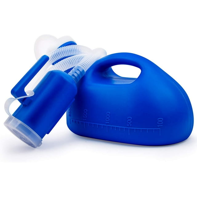 Blue 2000ml Portable Urinals for Men, Men's Urinal Bottle Spill Proof AntiOverflow Reusable