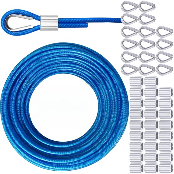 Blue 200ft 1 Vinyl Coated Galvanized Steel Wire Rope