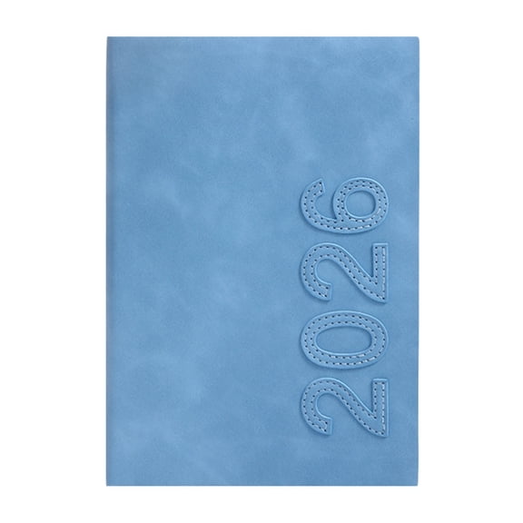 Blue 2026 Planner Schedule Notebook A5 Faux Leather Cover With Spiral Binding For Work School Journaling Note Taking Daily Planning 8.46X5.83X0.79 In