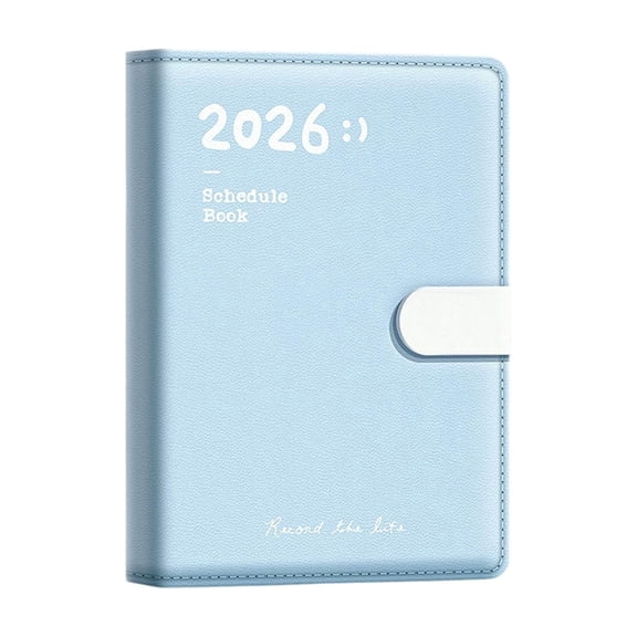 Blue 2026 Weekly And Monthly Planner Notebook A5 21X15Cm 8X6 Inches Thick Paper With Magnetic Closure Leather Cover For Students And Professionals