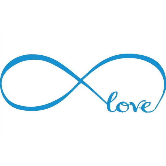 Blue 22" x 61" Infinity Symbol Word Love Vinyl Art Decal